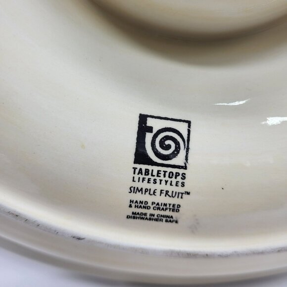 Tabletops Lifestyles Simple Fruit Dip and Chip Bowl 1 Piece Off White 13” - Picture 4 of 9